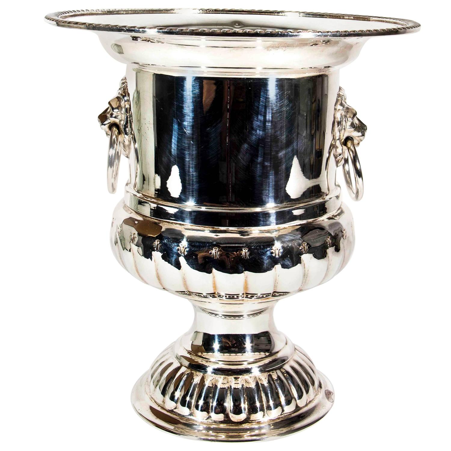 Vintage English Silver Plate Wine Cooler at 1stdibs