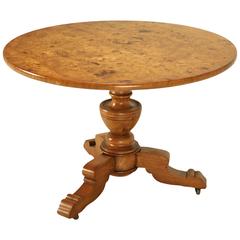 French Center Hall or End Table in Burl Elm