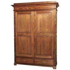 19th Century Country French Stripped Solid Pine Louis Philippe Armoire