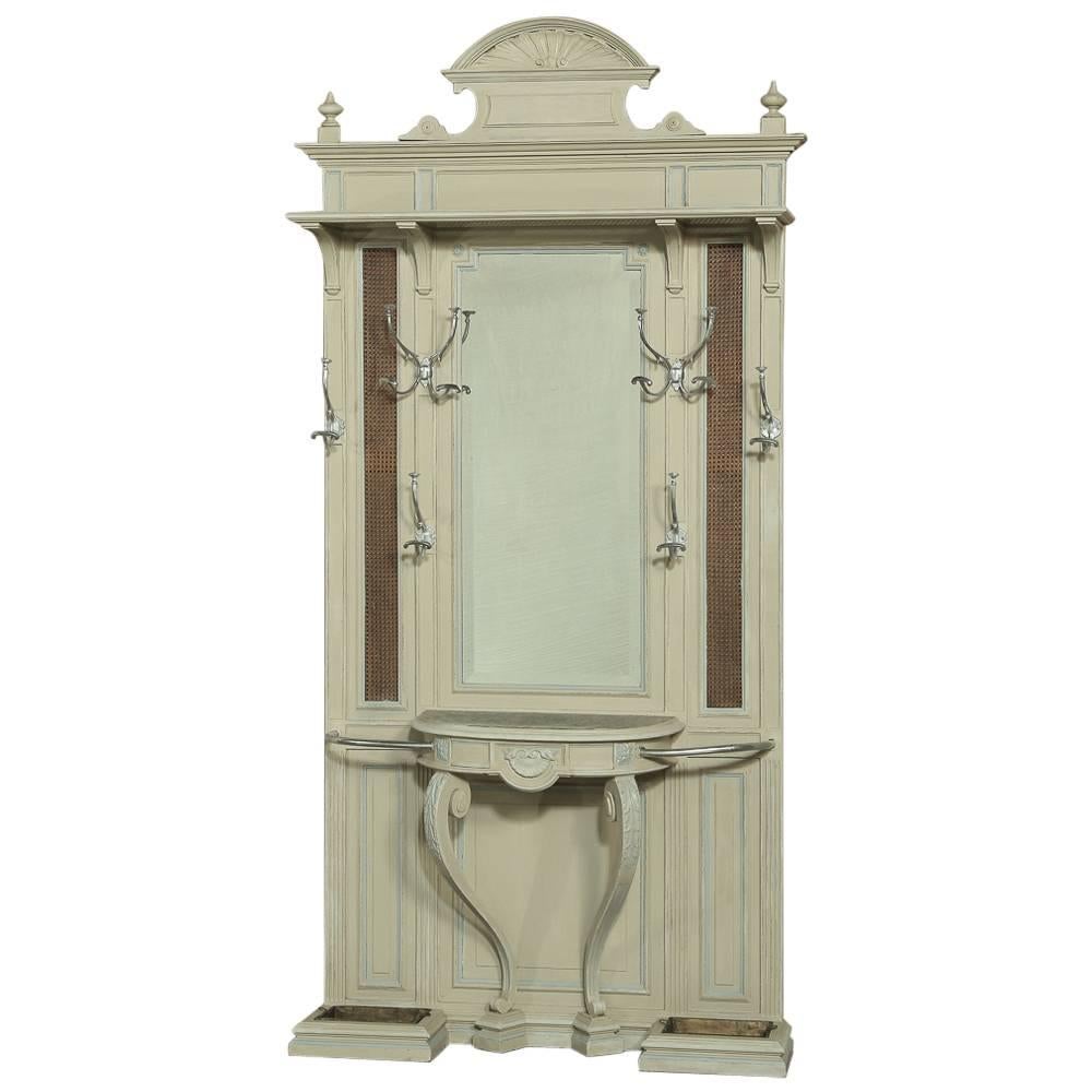 19th Century French Louis XVI Style Neoclassical Painted Hall Tree