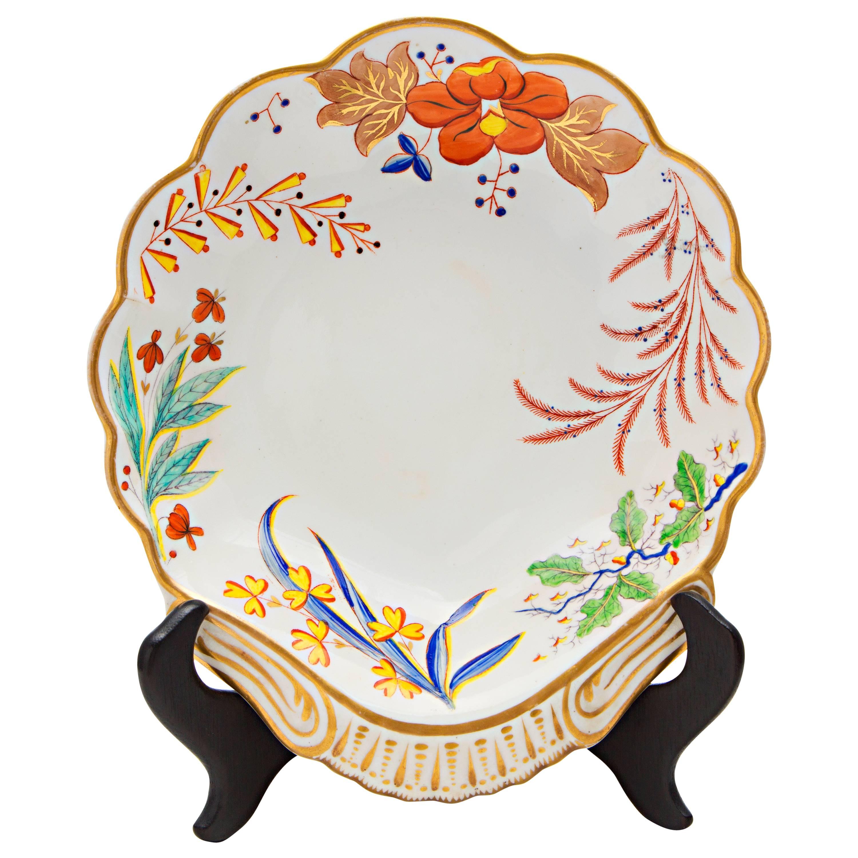 19th Century Spode Porcelain Shell Dish For Sale