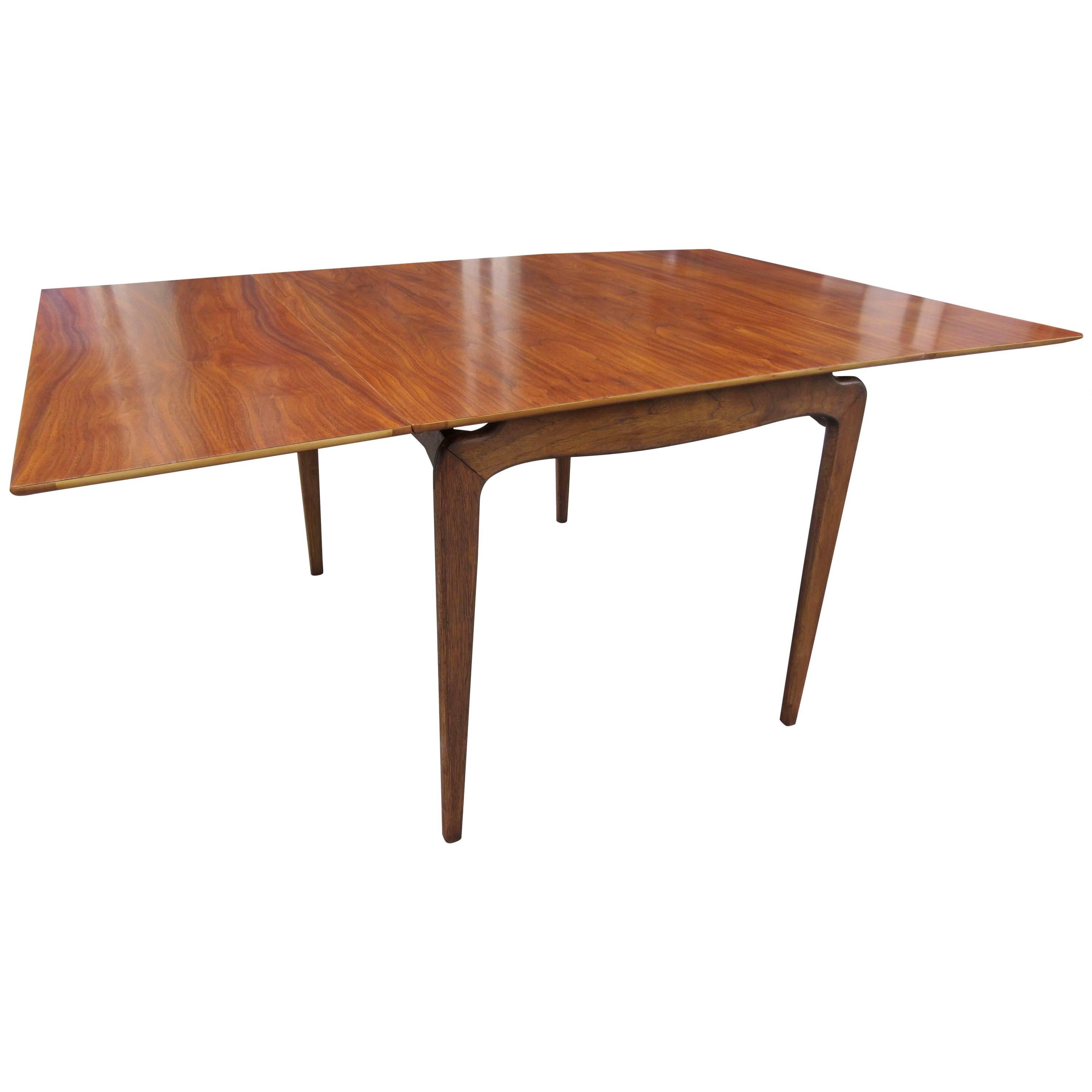 1950s American Walnut Drop-Leaf Dining Table
