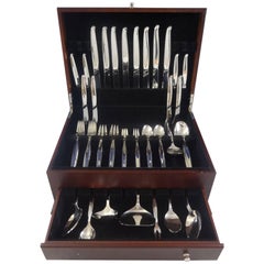 Contour by Towle Sterling Silver Flatware Set Service 64 Pieces, Modern 