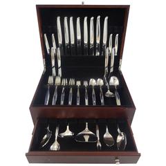 Contour by Towle Sterling Silver Flatware Set Service 64 Pieces, Modern Clean 9