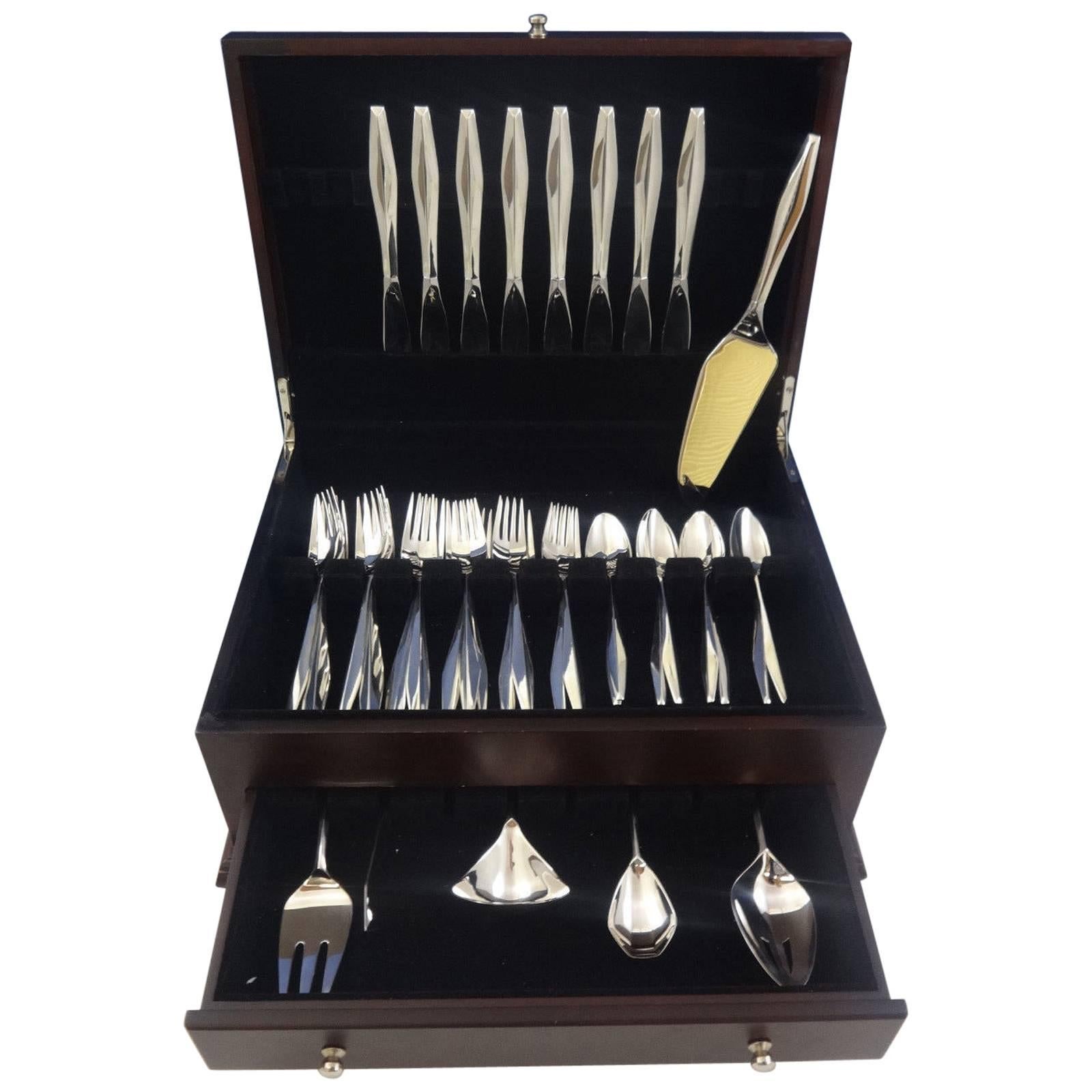 Diamond by Reed & Barton Sterling Silver Flatware Set of 38 Pieces, Gio Ponti