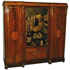 Antique 19th Century Louis XV Chinoiserie Decorated Bronze Mounted Cabinet