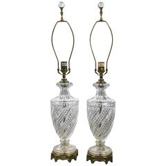 Pair of Baccarat Crystal Lamps
