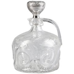 Decanter in argento e cristallo Gorham, 1910 circa