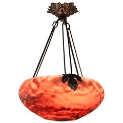 French Blown Art Glass Chandelier