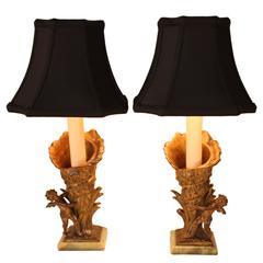 Antique Pair of Customized French Table Lamps