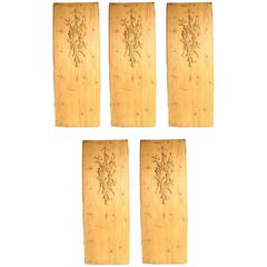 Rare Set of Five Carved Boiserie Panels