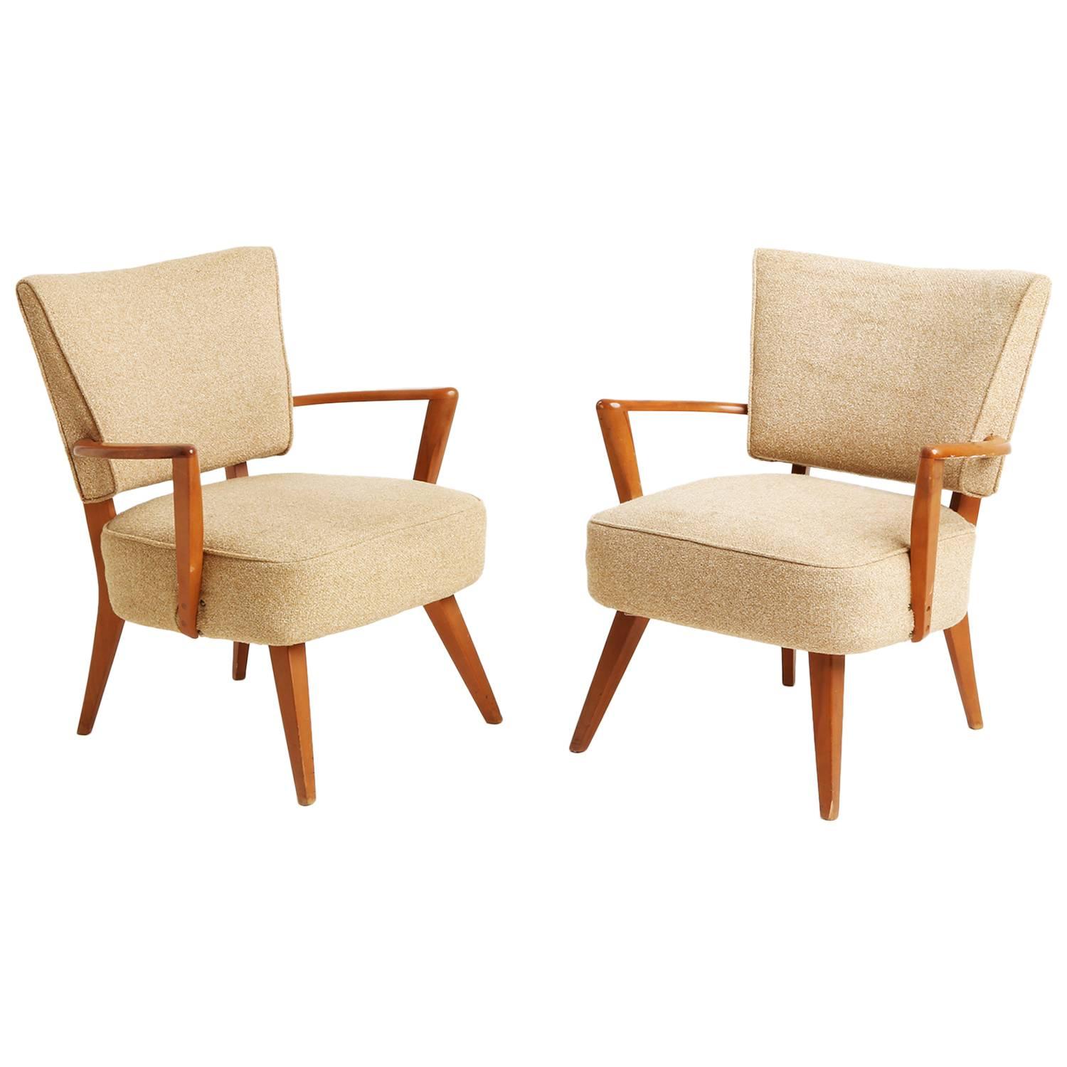 Pair 1950s Italian chairs  For Sale