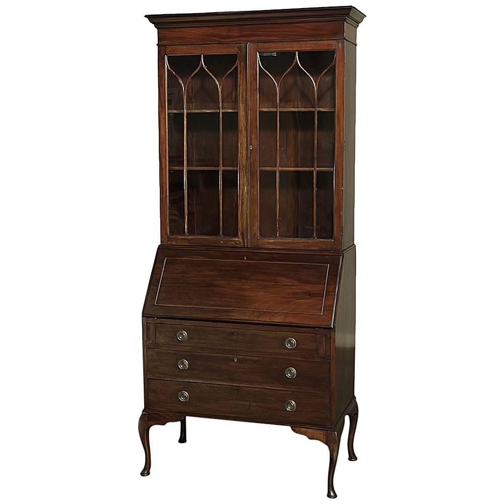 Antique English Mahogany Secretary Bookcase