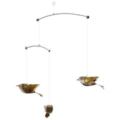 Vintage Hand-Hammered Bird Mobile by Sergio Bustamante