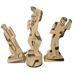 Jazz Band from the Early 20th Century in Crackled Finish