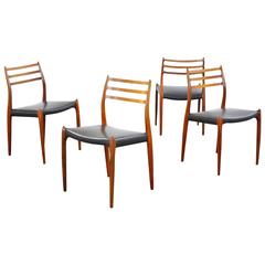 Danish Modern Rosewood Dining Chairs by Niels O. Moller No. 78, 1960s 