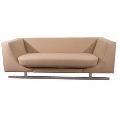 Modern Sofa in Beige Wool on Steel Base
