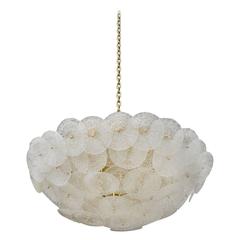 Italian Design Textured Glass Disk Light Fixture by Aureliano Toso