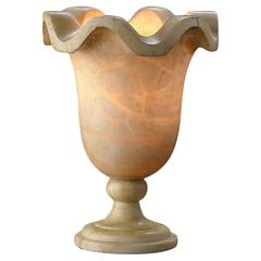 Vintage French Alabaster Vase Lamp