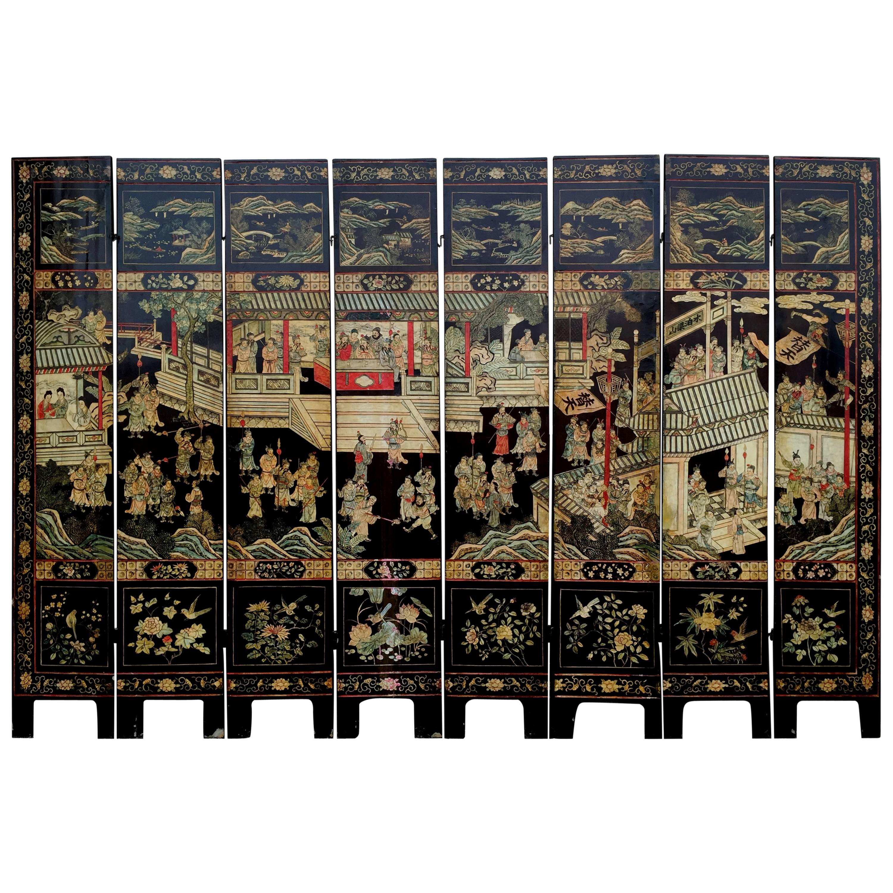 19th Century Chinese Coromandel Lacquer Screen