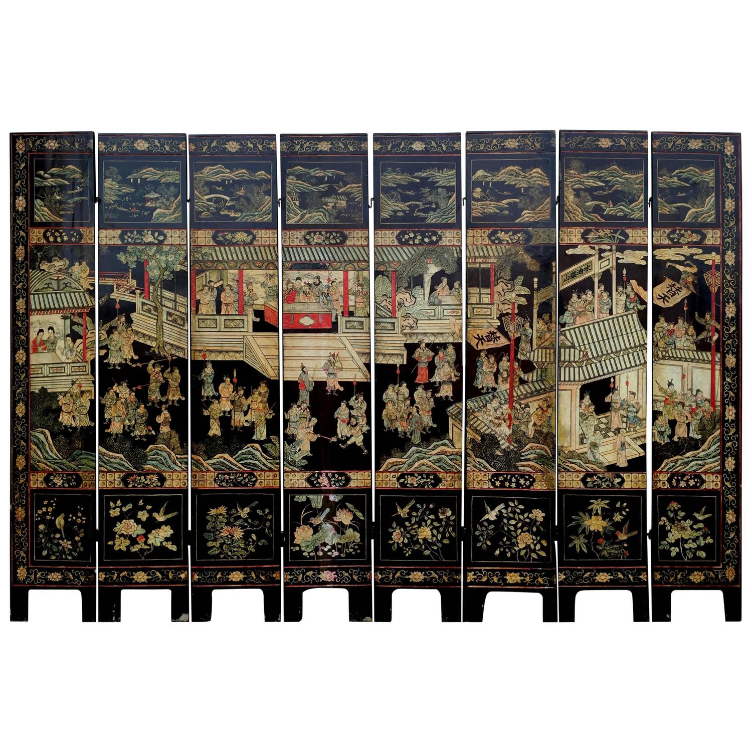 19th Century Chinese Coromandel Lacquer Screen For Sale at 1stdibs