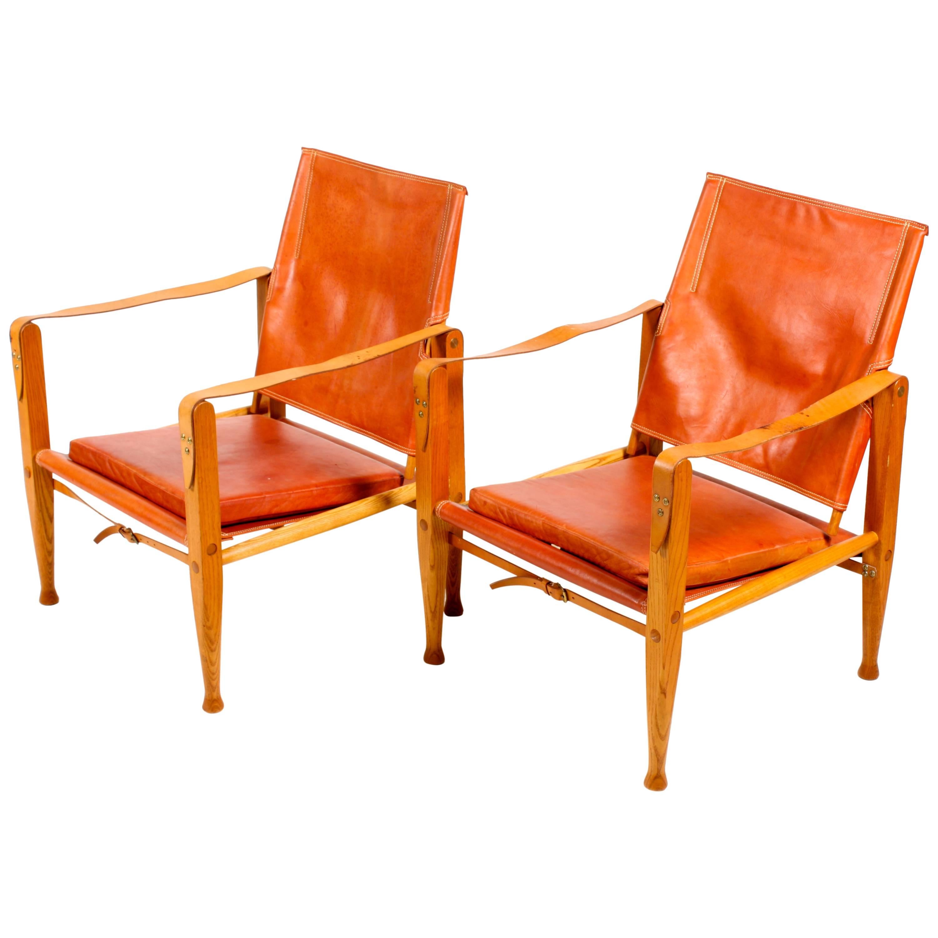 Pair of Kaare Klint Safari Chairs