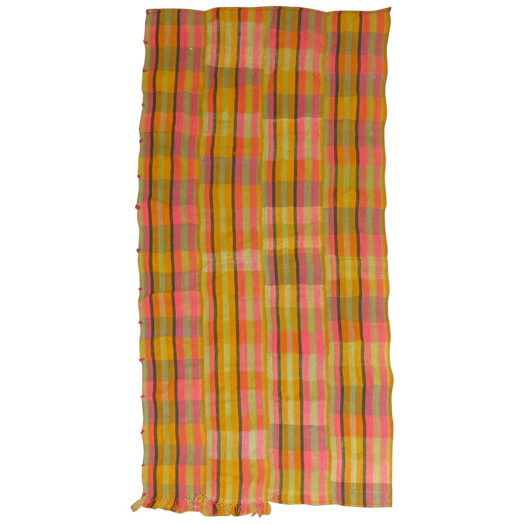 Colorful Vintage Turkish Textile Throw For Sale