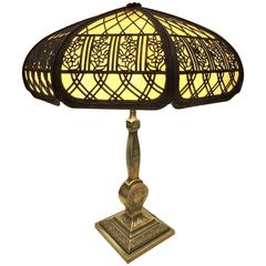 American Arts and Crafts Electric Lamp with Pairpoint Base