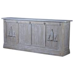 Antique French Wood Buffet Wine Tasting Bar