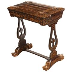 19th Century Chinese Export, Black Lacquer, Fitted Work Table 7