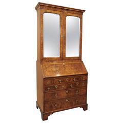 Early 18th century English walnut secretary bookcase 8