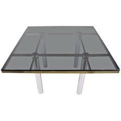 Tobia Scarpa  for Knoll "Andre"  Dining Table with Smoked Glass Top
