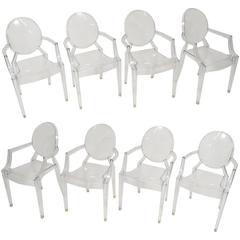 Set of Eight Philippe Starck "Ghost Chairs" by Kartell