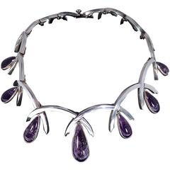 Antonio Pineda Crossing Arches Amethyst Necklace