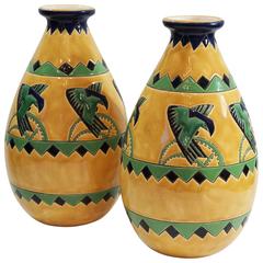 Rare "Pair" of Charles Catteau Vases