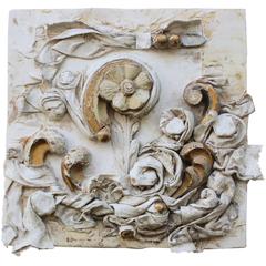 18th Century Italian Fragments Decorated with Canvas Art / Sculpture Accessory