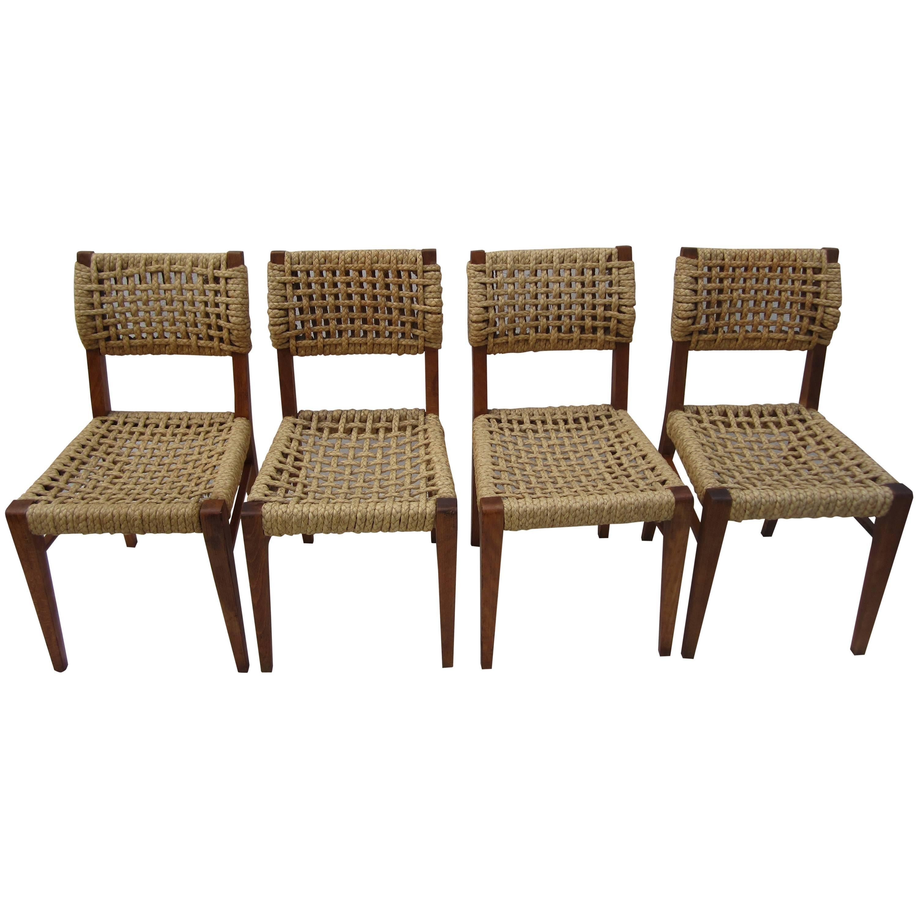 Set of Four Side or Dining Chairs by Audoux-Minet