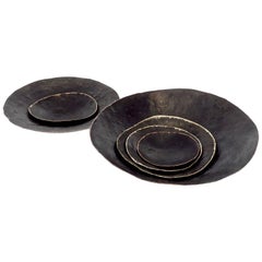 Blackened Bronze and Copper Hand-Hammered Bowls by Hvnter Gvtherer