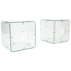 Pair of Glass Cube Tables by Gerald McCabe, 1963