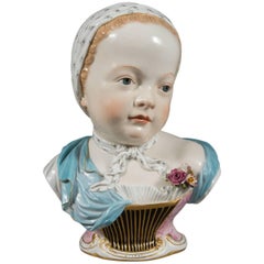 Meissen Porcelain Portrait Bust of a Bourbon Child
