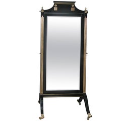 Vintage Hollywood Regency  Maison Jansen Beveled Cheval Mirror