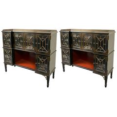 Pair of Fine Hand-Painted Chinoiserie Cabinets