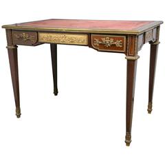 French Ormolu-Mounted Mahogany Bureau Plat by Paul Sormani