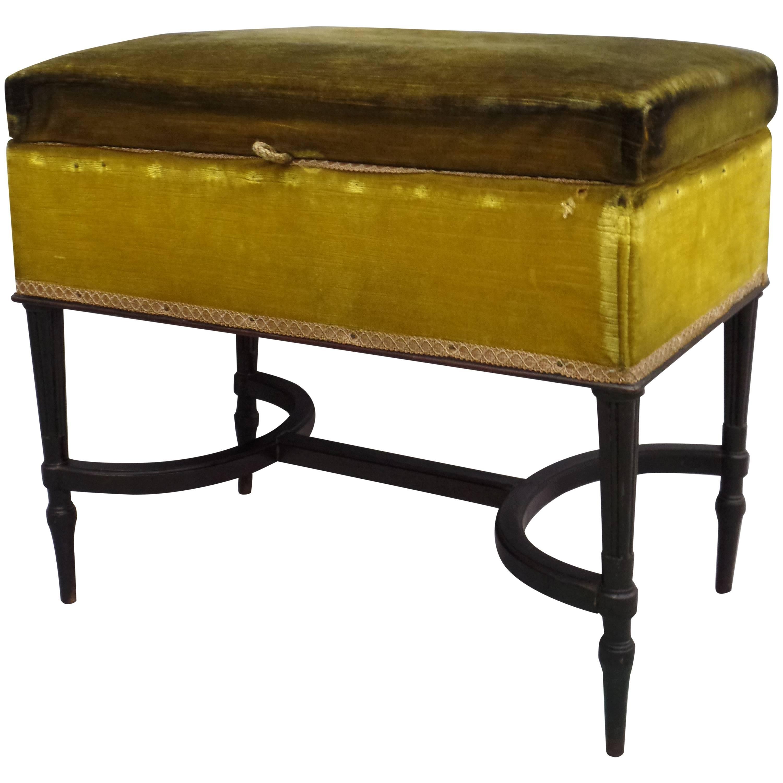 French Mid-Century Modern Neoclassical Louis XVI Piano Bench For Sale