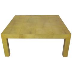 Goatskin Coffee Table in the Style of Karl Springer