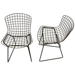 Pair of Vintage Child-Size Harry Bertoia for Knoll Wire Chairs, All Original 