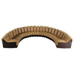 De Sede DS 600 Sofa by Ueli Berger and Riva, 1972, Caramel Leather 24 Elements