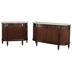 Antique French Directoire Marble-Top Buffets