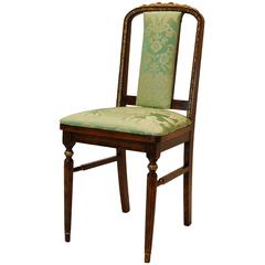 19th Century Carved Ballroom Chair with Upholstered Seat and Back Pads