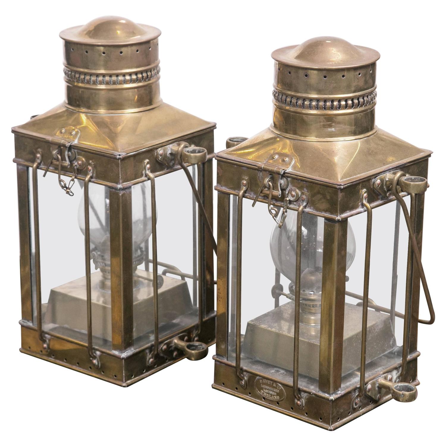 Antique 1880 Solid Br Ship Lanterns By Davey And Co London 1880 Solid Br Ship Lanterns By Davey
